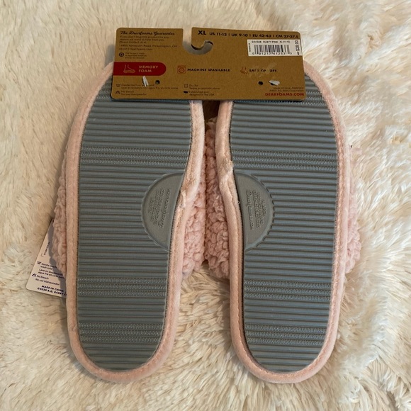 Dearfoams No Sweat Comfort Memory Foam Pink Sherpa Cozy Slippers XL (11-12) - Picture 2 of 2